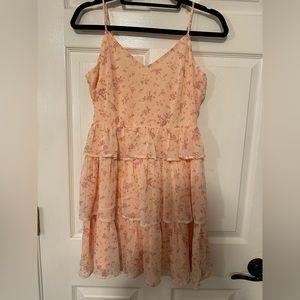 Pink spaghetti strap ruffle dress (never worn)